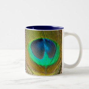 Pfau-Feder-Tasse Zweifarbige Tasse