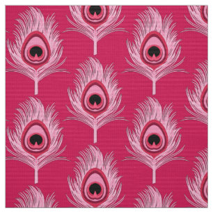 Pfau-Federn, Pastellrosa auf pinkfarbenem Rosa Stoff