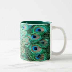 PFAU-FEDERN ZWEIFARBIGE TASSE