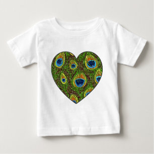 Pfau Fether Glitterie Kunstdruckerei Baby T-shirt