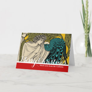 Pfau Fine Art Vogel Nouveau Feiertagskarte