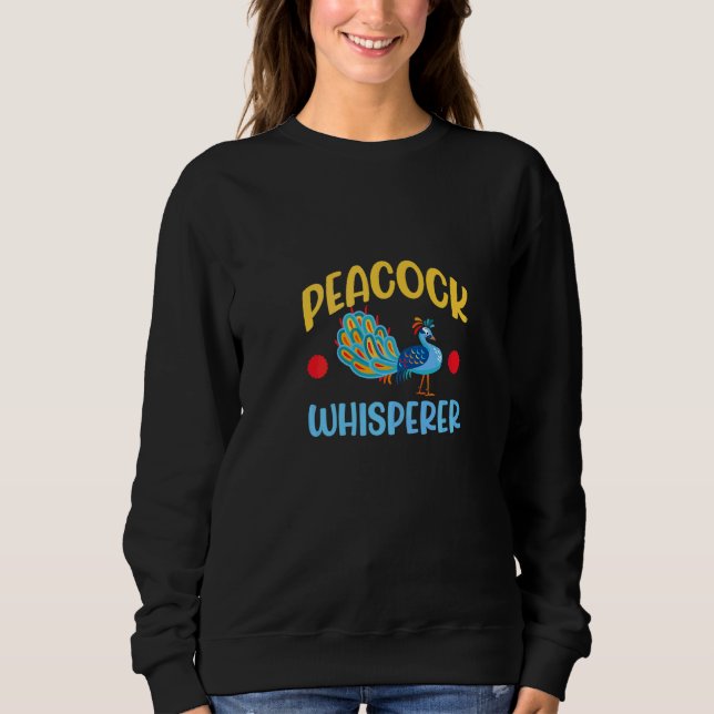 Pfau Flüsterer Pfau Bunte Federn Premiu Sweatshirt (Vorderseite)