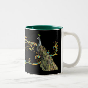Pfau & Goldfiligran Zweifarbige Tasse