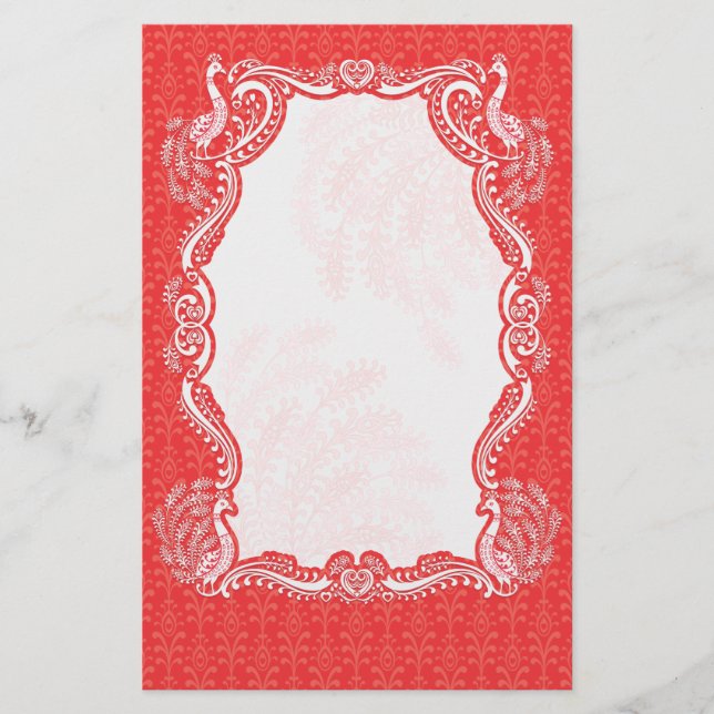 Pfau-Grenzbriefpapier Briefpapier (Vorderseite)