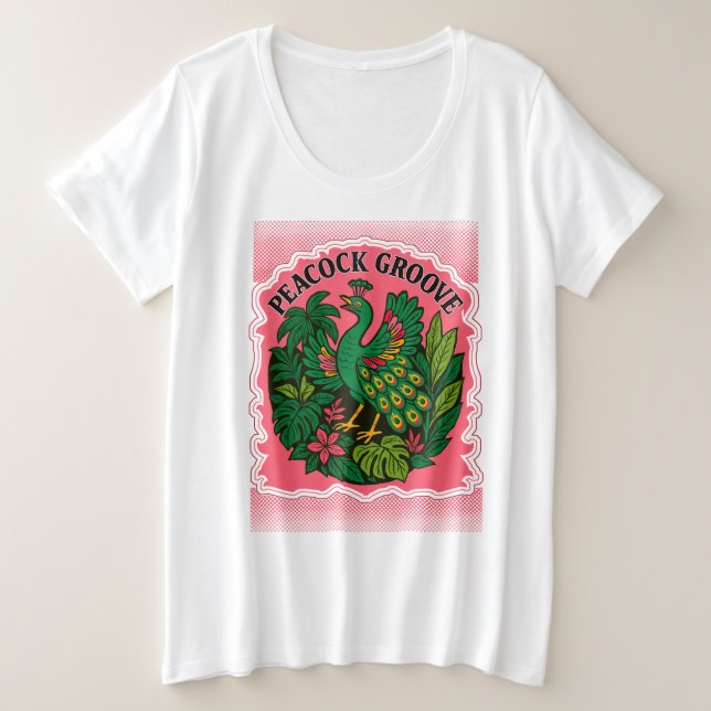 Pfau Große Größe T-Shirt (Design vorne)