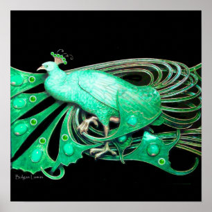 PFau ,grün grau schwarz Poster