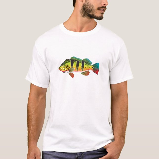 Pfau-helle OzeanGamefishbass-illustration T-Shirt (Vorderseite)