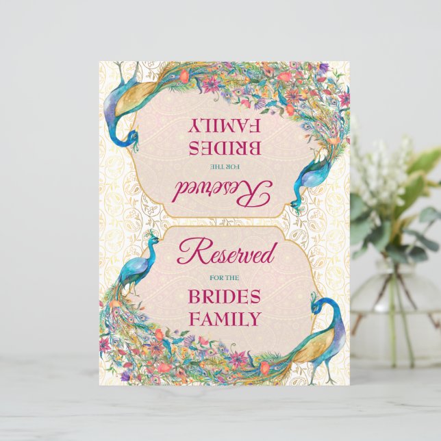 Pfau Hindu Hochzeitszeichen vorbehalten (Stehend Vorderseite)