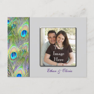 Pfau-Hochzeit Save The Date Ankündigungspostkarte