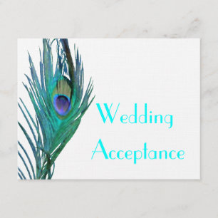 Pfau-Hochzeits-Antwort #2 RSVP Karte
