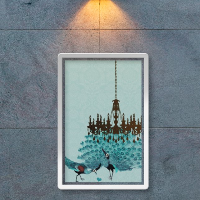 Pfau Hochzeitsplakat im Stil der Roaring Twenties Poster (To see frame pricing, please enter your frame and mat options.)