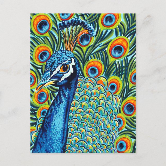 Pfau I Postkarte (Vorderseite)