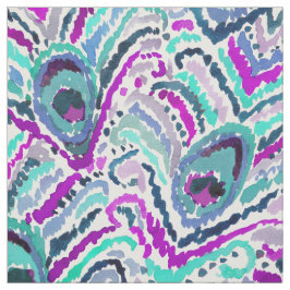Pfau Ikat Aquarell-Muster Stoff