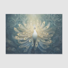 Pfau im Blut, weiße Federn, Eleganz Seidenpapier