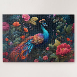 Pfau im Garten der Rose Puzzle