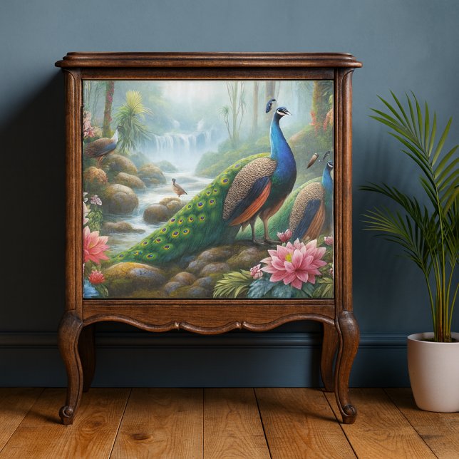 Pfau im Rain Forest Dekoupage Tissue Seidenpapier (Von Creator hochgeladen)