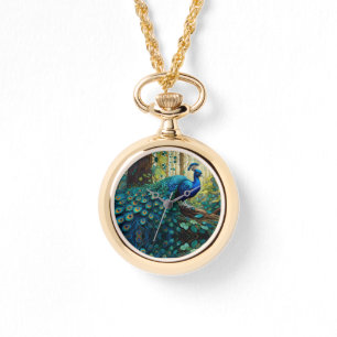 Pfau im Wald Armbanduhr