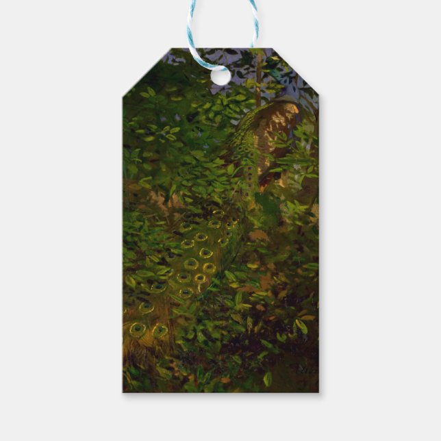 Pfau im Wald (von Abbott Henderson Thayer) Geschenkanhänger (Vorderseite)