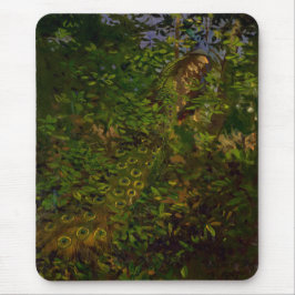 Pfau im Wald (von Abbott Henderson Thayer) Mousepad