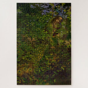 Pfau im Wald (von Abbott Henderson Thayer) Puzzle
