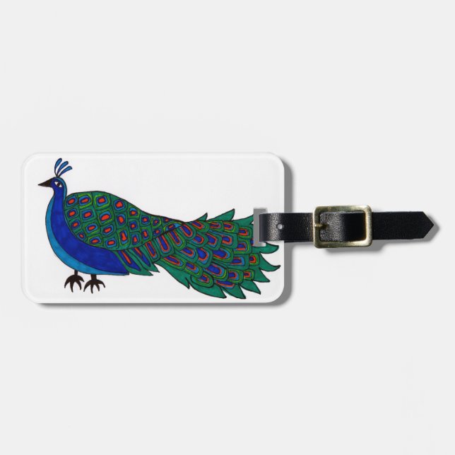 Pfau in der Wristlet-Tasche Gepäckanhänger (Vorderseite horizontal)
