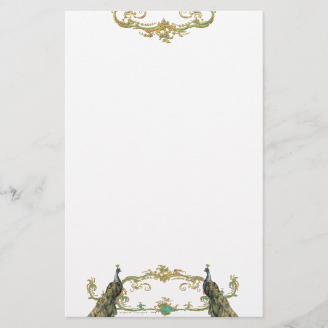 Pfau in Gold Filigree Flyer Ankündigung (Vorne)