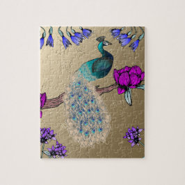 Pfau in Gold Puzzle