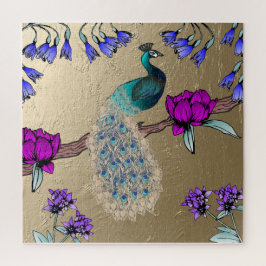Pfau in Gold Puzzle