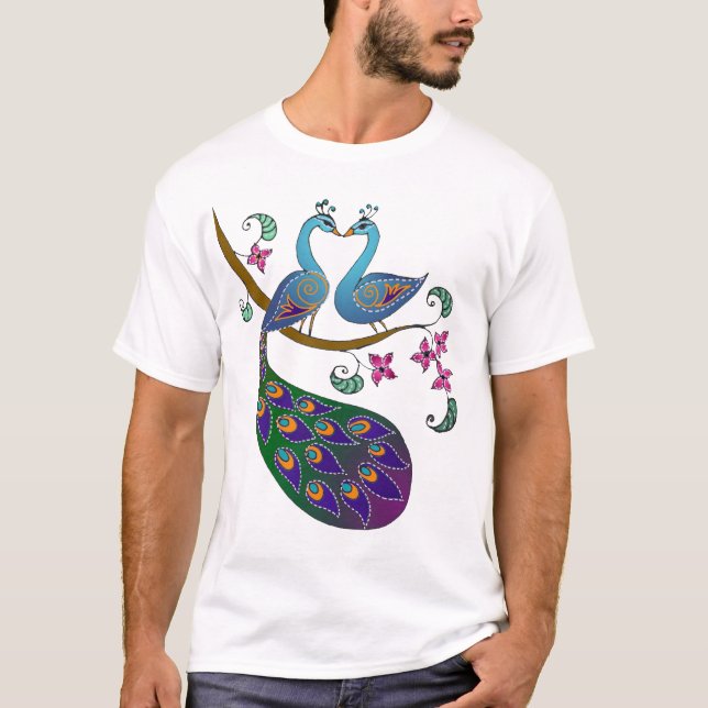 Pfau in Liebe T - Shirt (Vorderseite)