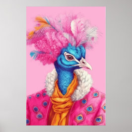 Pfau in Pink-Tierplakat Poster