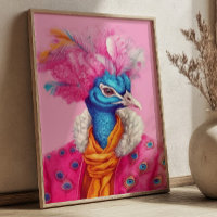 Pfau in Pink-Tierplakat