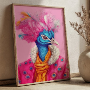 Pfau in Pink-Tierplakat Poster