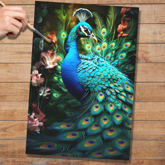 Pfau in Tapisserie 2 Decoupage Paper Seidenpapier