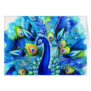 Pfau in voller Blüte