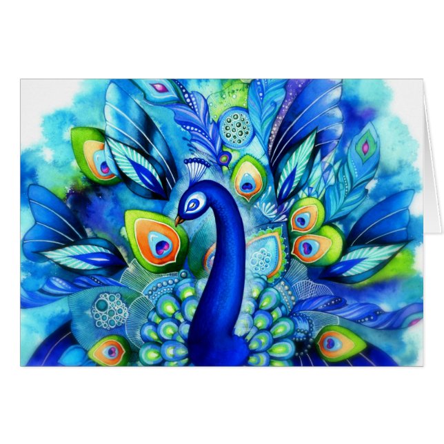 Pfau in voller Blüte (Vorderseite (Horizontal))