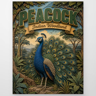 Pfau Indian Woodland POPCUT Postkarte