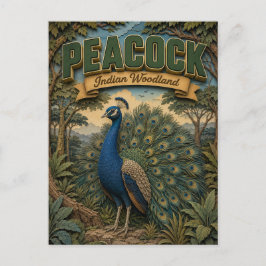 Pfau Indian Woodland POPCUT Postkarte