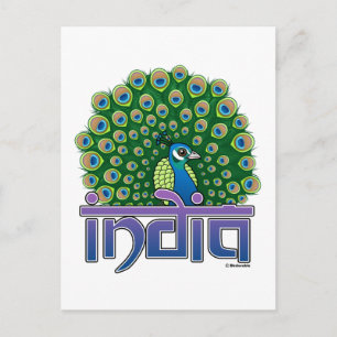 Pfau Indiens Postkarte