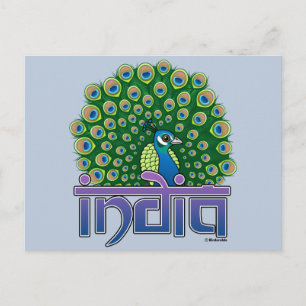 Pfau Indiens Postkarte