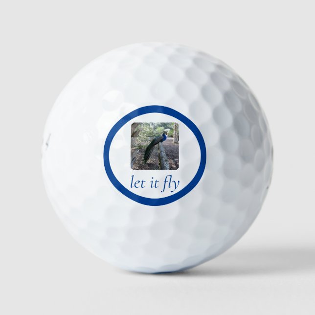 Pfau - Lass es Fly Golfball (Vorderseite)