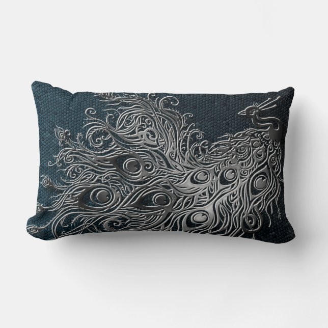 Pfau Lendenkissen (Vorderseite)