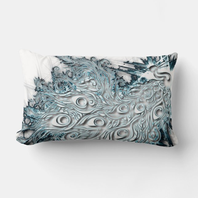 Pfau Lendenkissen (Vorderseite)