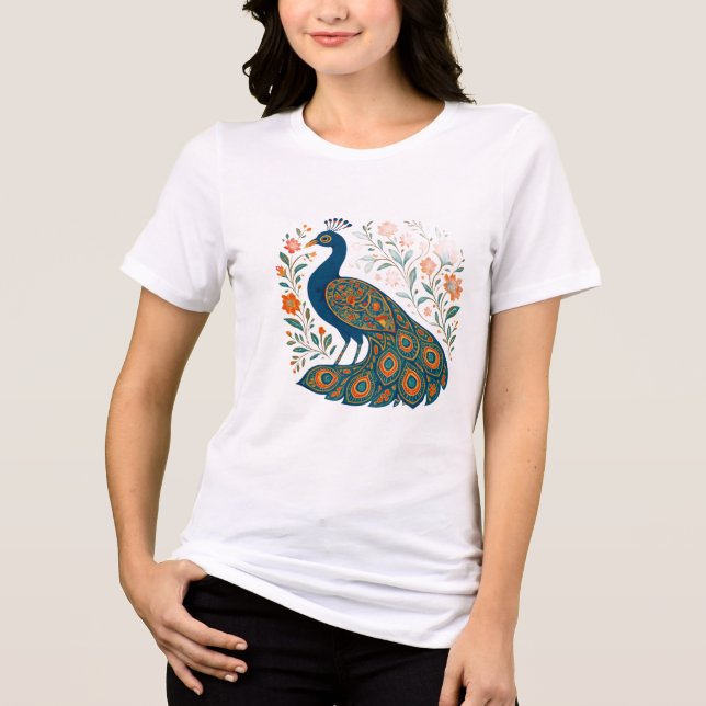 Pfau-LKW-Kunst  Tri-Blend Shirt (Vorderseite)