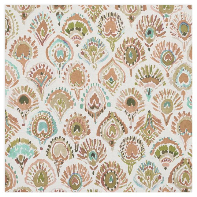 PFAU-MEERJUNGFRAU Rosen-Goldminzen-Skalen und Stoff (Muster)