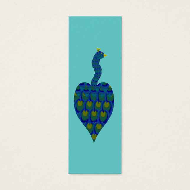 Pfau, Mini-Lesezeichen (Vorderseite)