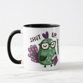Pfau mit Brille - "Shut Up, Journal" Funny Tasse
