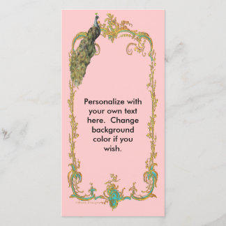 Pfau mit Gold Frame "Save the Date" Karte