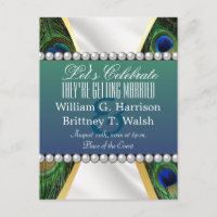 Pfau mit Gold-Silber-Drapery