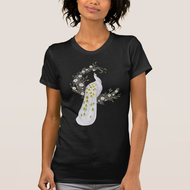 Pfau mit Magnolia T-Shirt (Vorderseite)