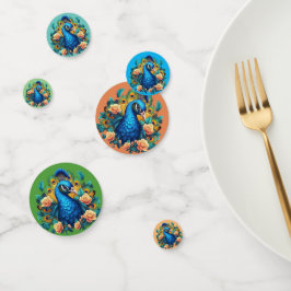 Pfau mit PfirsichRose Konfetti